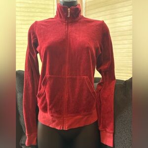 Juicy Couture red velour zip-up jacket